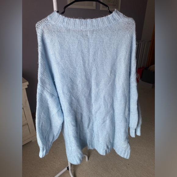 Aerie Oversized Cable Knit Sweater Light Blue - Picture 4 of 4